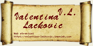 Valentina Lacković vizit kartica